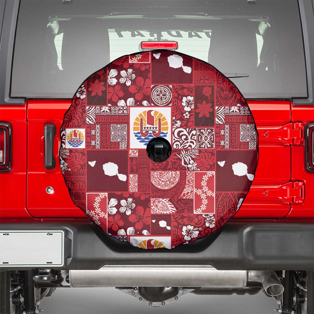 Tahiti Oaoa I Teie Noera Spare Tire Cover Pacific Patchwork Xmas Vibes LT9 - Polynesian Pride