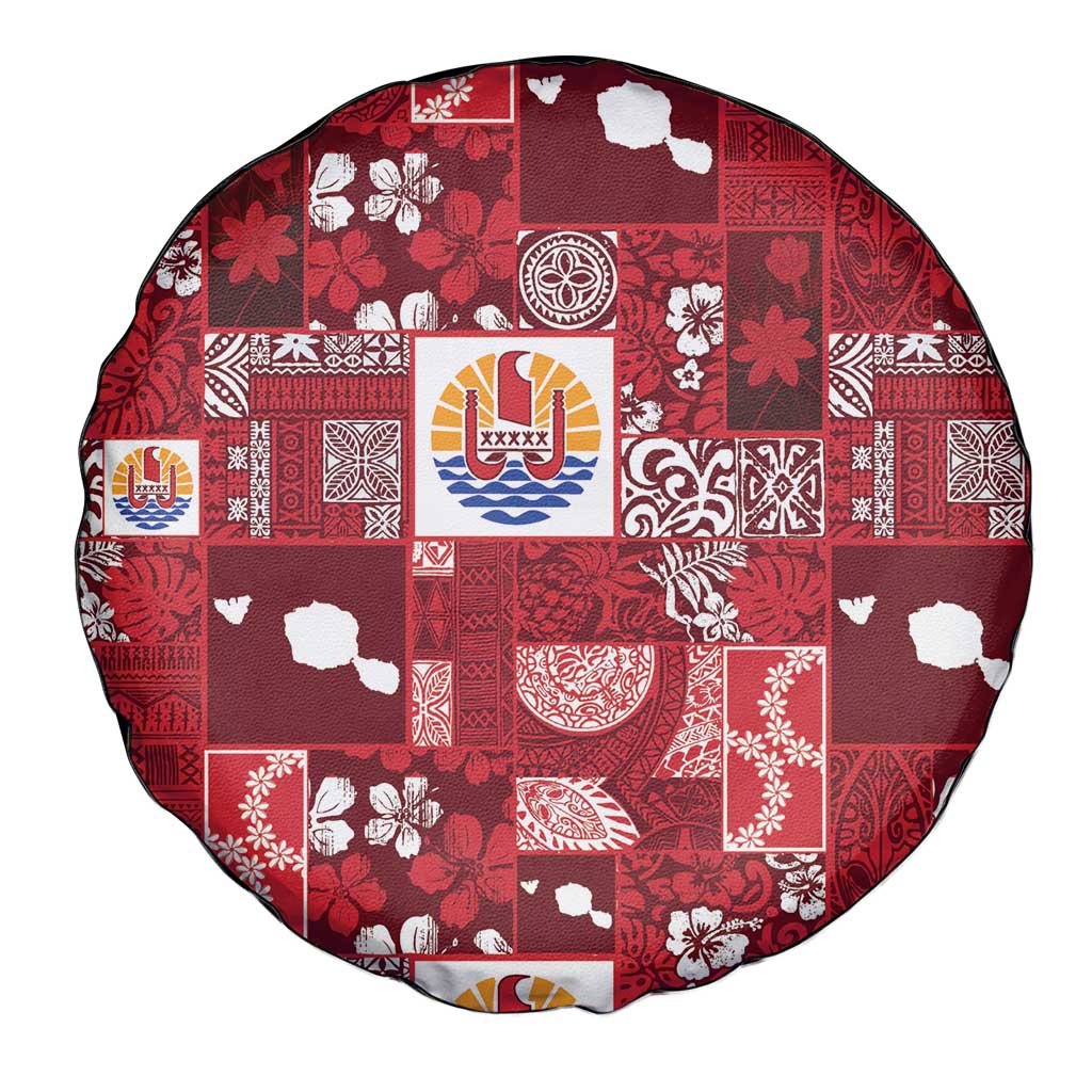 Tahiti Oaoa I Teie Noera Spare Tire Cover Pacific Patchwork Xmas Vibes LT9 - Polynesian Pride