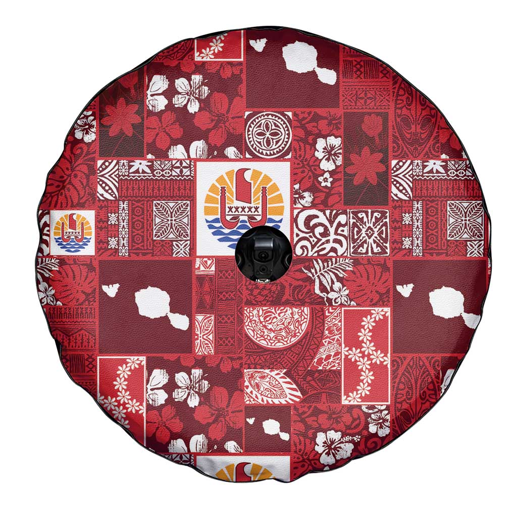 Tahiti Oaoa I Teie Noera Spare Tire Cover Pacific Patchwork Xmas Vibes LT9 - Polynesian Pride