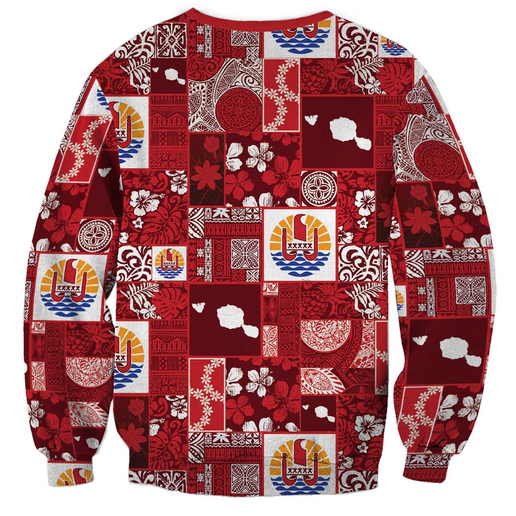 Tahiti Oaoa I Teie Noera Sweatshirt Pacific Patchwork Xmas Vibes LT9 - Polynesian Pride