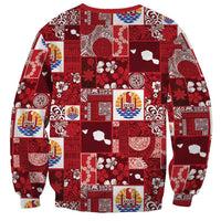 Tahiti Oaoa I Teie Noera Sweatshirt Pacific Patchwork Xmas Vibes LT9 - Polynesian Pride