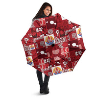 Tahiti Oaoa I Teie Noera Umbrella Pacific Patchwork Xmas Vibes LT9 - Polynesian Pride