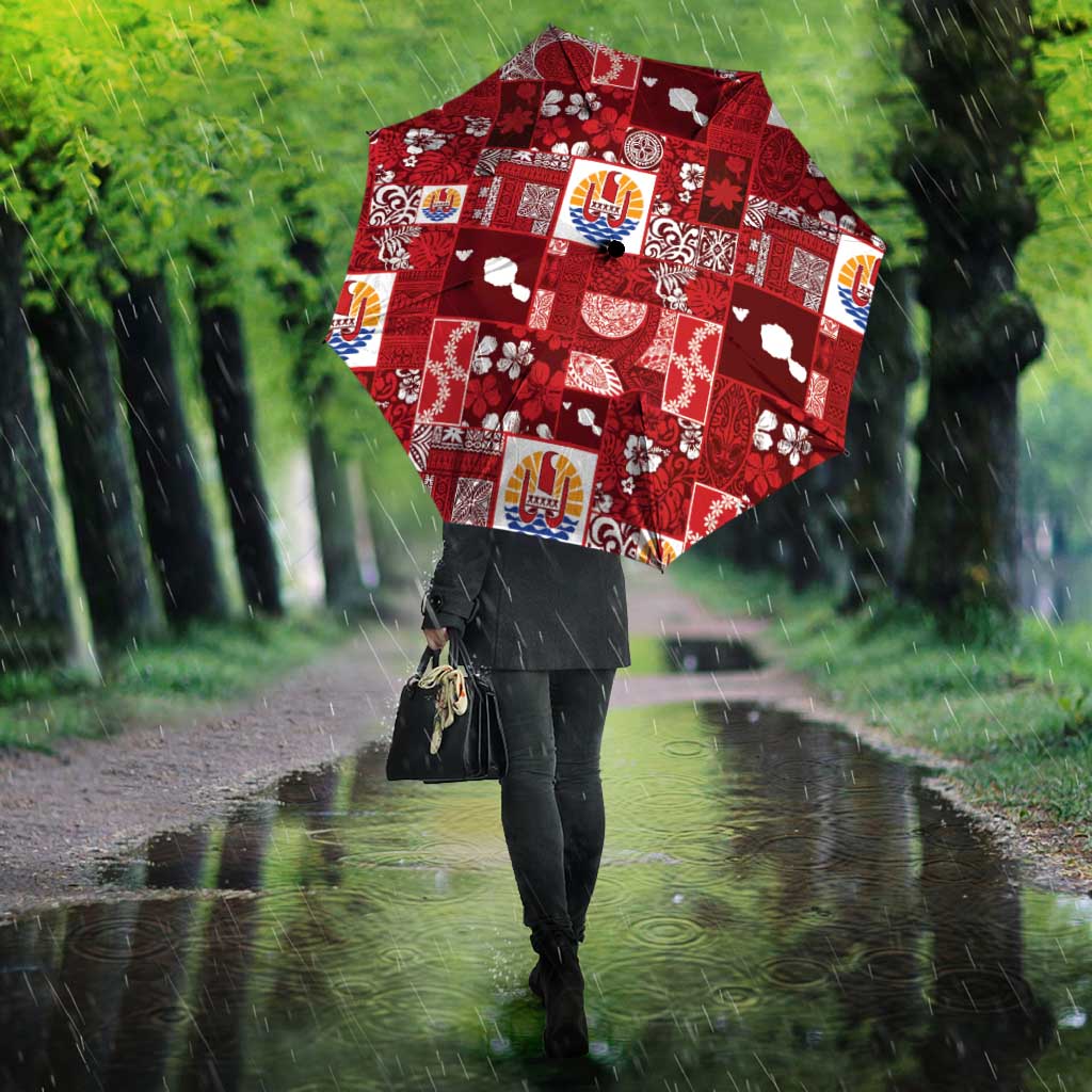 Tahiti Oaoa I Teie Noera Umbrella Pacific Patchwork Xmas Vibes LT9 - Polynesian Pride