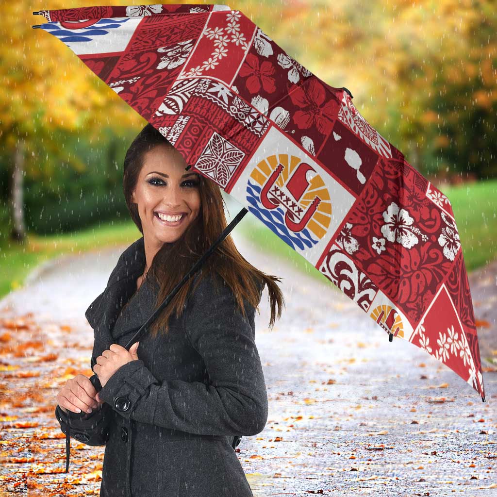 Tahiti Oaoa I Teie Noera Umbrella Pacific Patchwork Xmas Vibes LT9 - Polynesian Pride