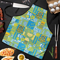 Tuvalu Manuia te Kilisimasi Apron Pacific Patchwork Xmas Vibes LT9 Green - Polynesian Pride