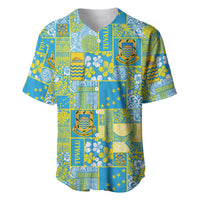Tuvalu Manuia te Kilisimasi Baseball Jersey Pacific Patchwork Xmas Vibes LT9 Green - Polynesian Pride