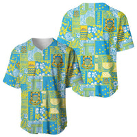 Tuvalu Manuia te Kilisimasi Baseball Jersey Pacific Patchwork Xmas Vibes LT9 - Polynesian Pride