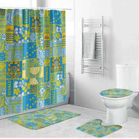 Tuvalu Manuia te Kilisimasi Bathroom Set Pacific Patchwork Xmas Vibes LT9 Bathroom Set (4 pcs) Green - Polynesian Pride