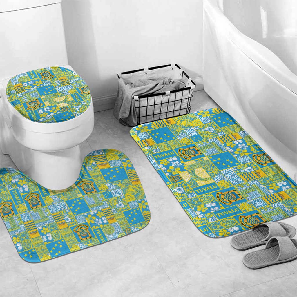 Tuvalu Manuia te Kilisimasi Bathroom Set Pacific Patchwork Xmas Vibes LT9 Mat Set Only (3 pcs) One Size Green - Polynesian Pride