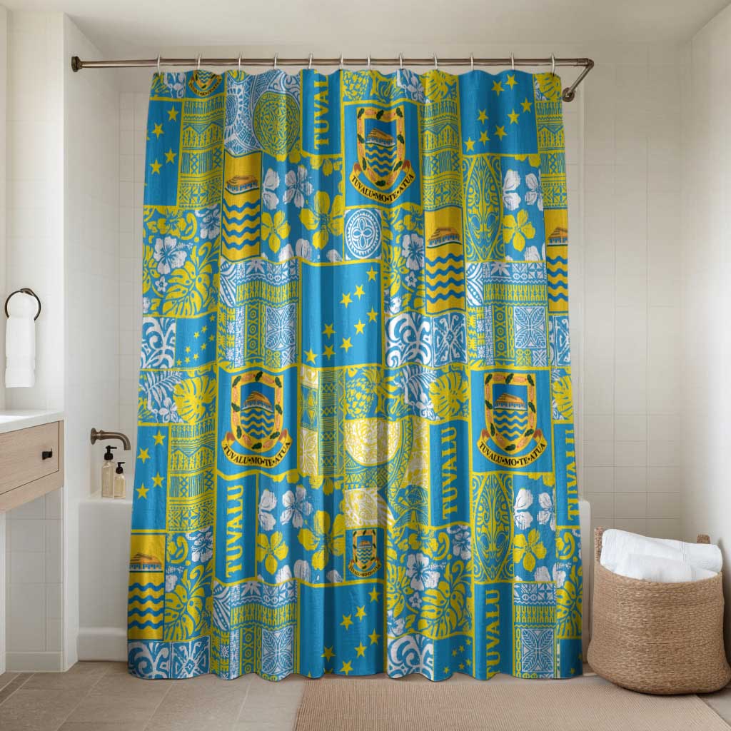 Tuvalu Manuia te Kilisimasi Bathroom Set Pacific Patchwork Xmas Vibes LT9 Shower Curtain Only Green - Polynesian Pride