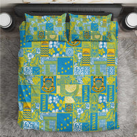 Tuvalu Manuia te Kilisimasi Bedding Set Pacific Patchwork Xmas Vibes LT9 Green - Polynesian Pride