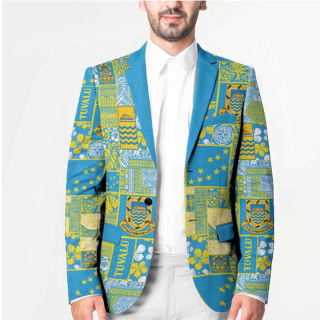 Tuvalu Manuia te Kilisimasi Blazer Pacific Patchwork Xmas Vibes LT9 - Polynesian Pride