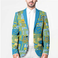 Tuvalu Manuia te Kilisimasi Blazer Pacific Patchwork Xmas Vibes LT9 - Polynesian Pride