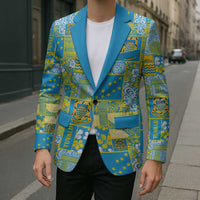 Tuvalu Manuia te Kilisimasi Blazer Pacific Patchwork Xmas Vibes LT9 - Polynesian Pride
