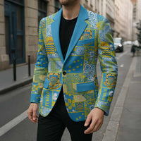 Tuvalu Manuia te Kilisimasi Blazer Pacific Patchwork Xmas Vibes LT9 - Polynesian Pride