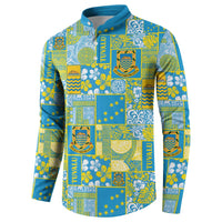 Tuvalu Manuia te Kilisimasi Button Sweatshirt Pacific Patchwork Xmas Vibes LT9 - Polynesian Pride