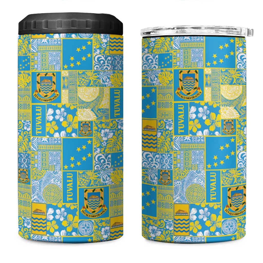 Tuvalu Manuia te Kilisimasi 4 in 1 Can Cooler Tumbler Pacific Patchwork Xmas Vibes LT9 One Size: 16 oz Green - Polynesian Pride