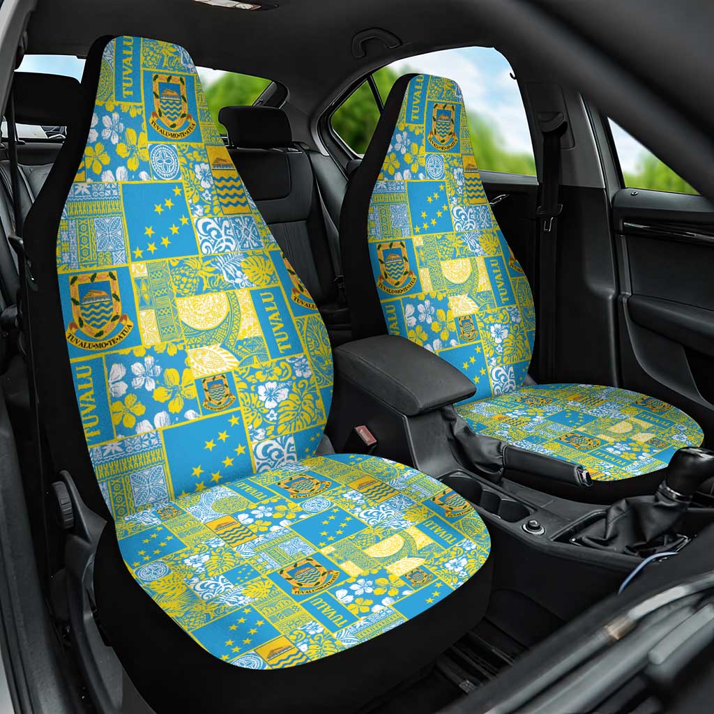 Tuvalu Manuia te Kilisimasi Car Seat Cover Pacific Patchwork Xmas Vibes LT9 One Size Green - Polynesian Pride
