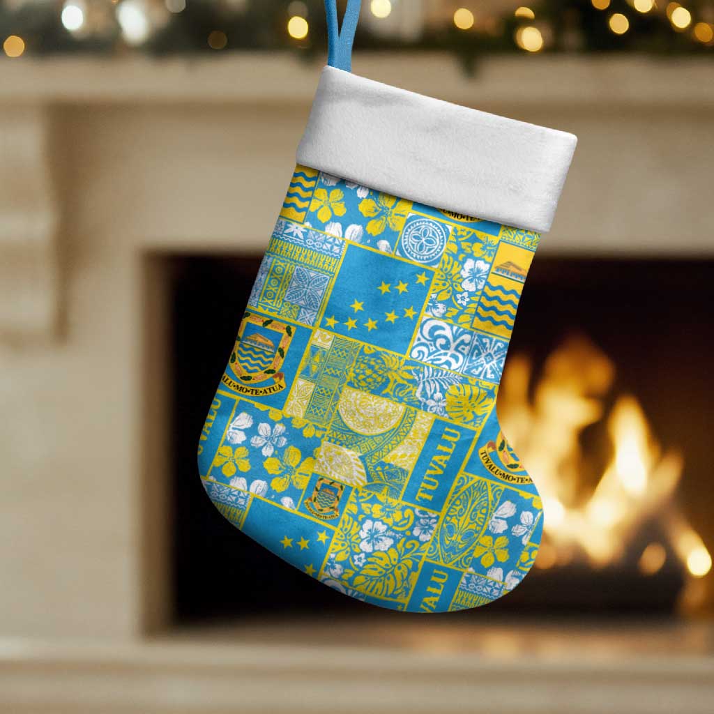 Tuvalu Manuia te Kilisimasi Christmas Stocking Pacific Patchwork Xmas Vibes LT9 Set of 2 Green - Polynesian Pride