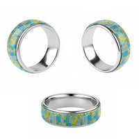 Tuvalu Manuia te Kilisimasi Classic Ring Pacific Patchwork Xmas Vibes LT9 - Polynesian Pride