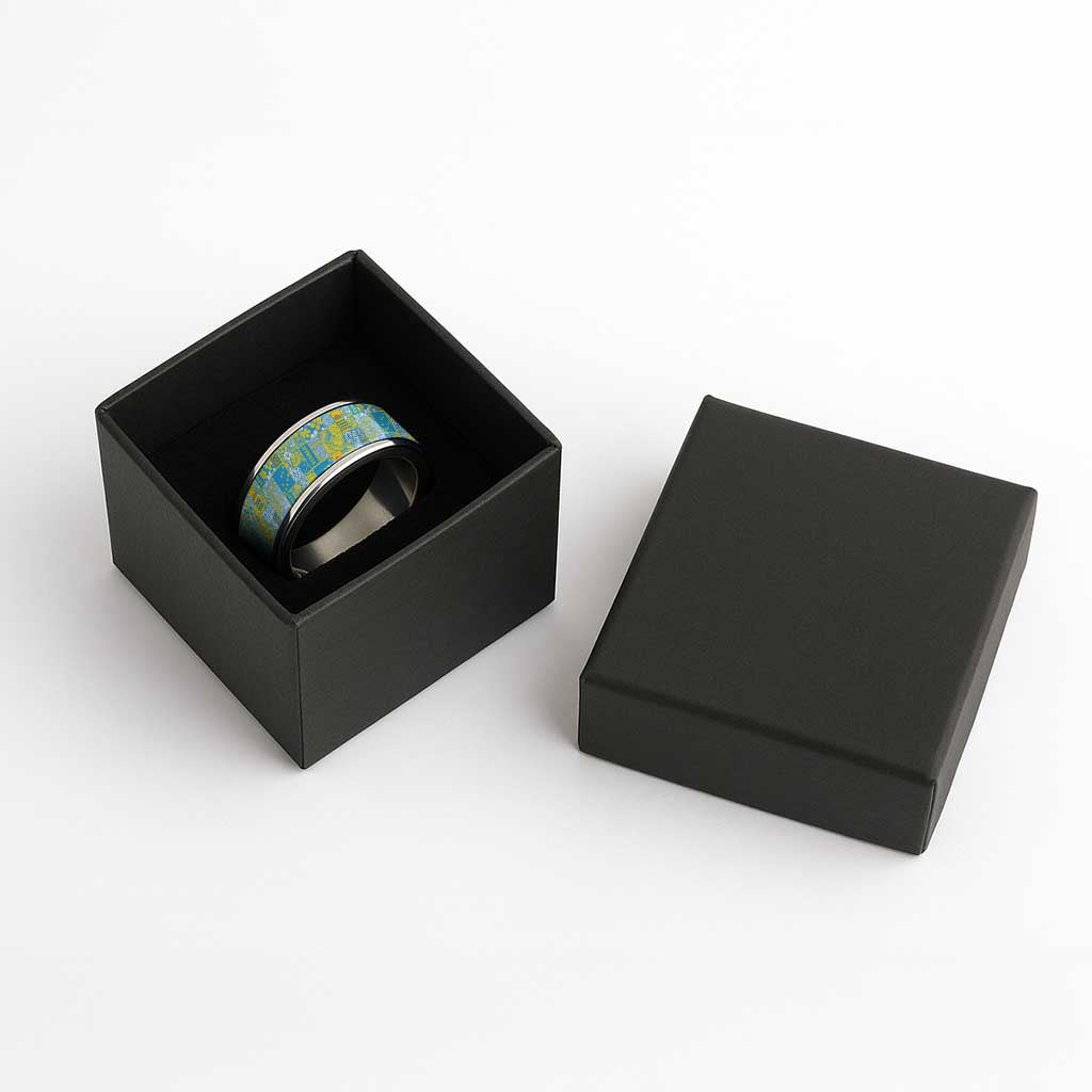 Tuvalu Manuia te Kilisimasi Classic Ring Pacific Patchwork Xmas Vibes LT9 - Polynesian Pride
