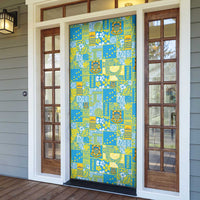 Tuvalu Manuia te Kilisimasi Door Cover Pacific Patchwork Xmas Vibes LT9 - Polynesian Pride