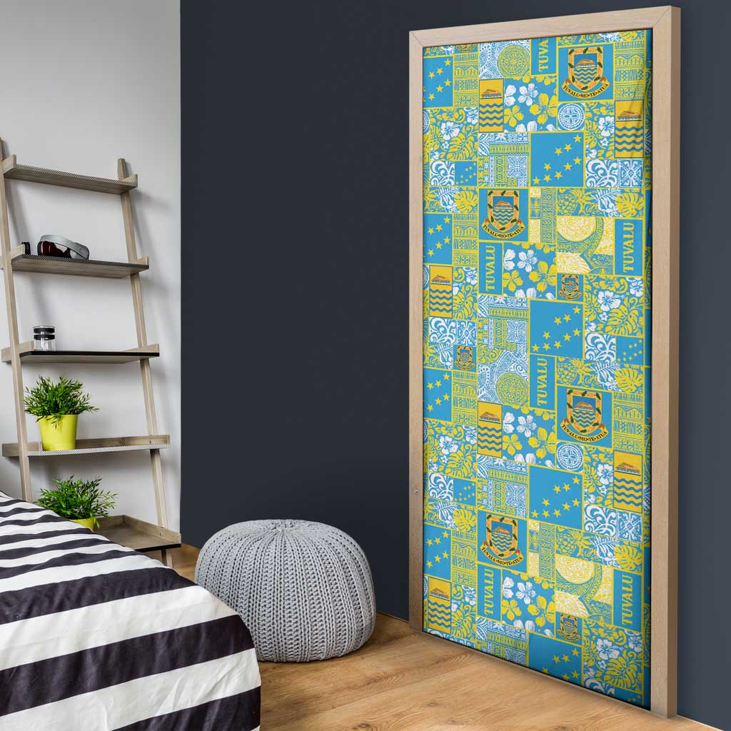Tuvalu Manuia te Kilisimasi Door Cover Pacific Patchwork Xmas Vibes LT9 - Polynesian Pride