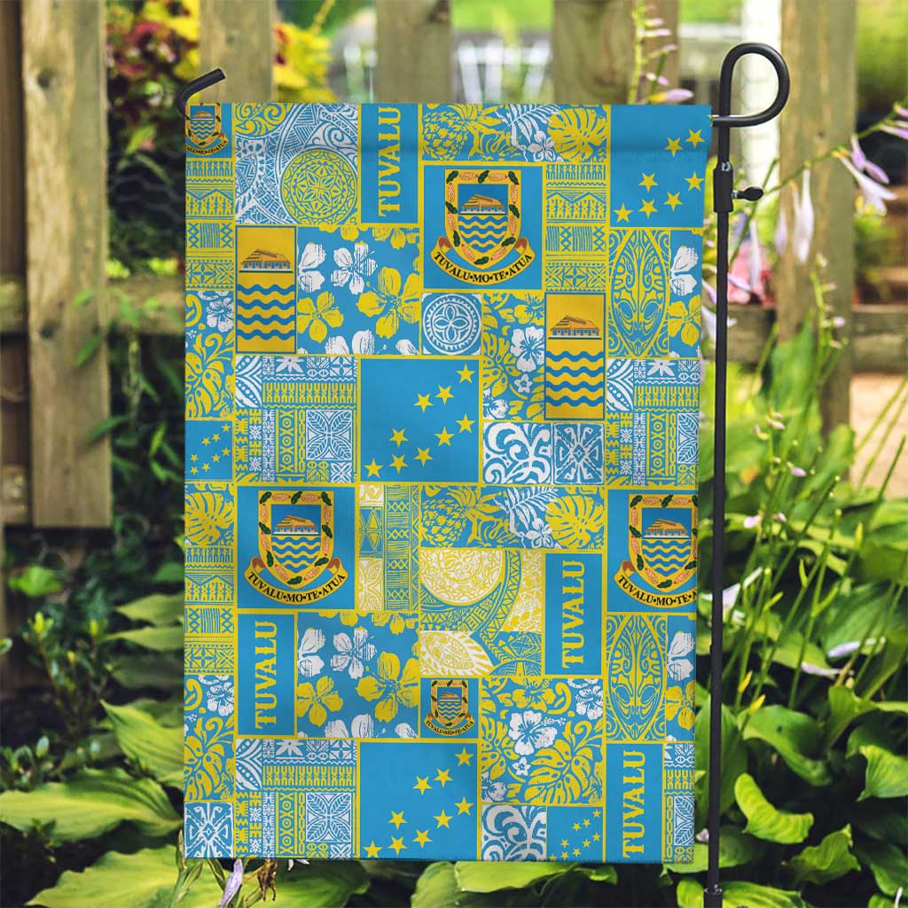 Tuvalu Manuia te Kilisimasi Garden Flag Pacific Patchwork Xmas Vibes LT9 Garden Flag Green - Polynesian Pride