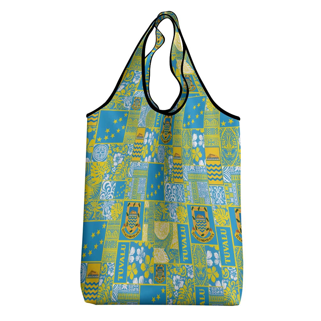 Tuvalu Manuia te Kilisimasi Grocery Bag Pacific Patchwork Xmas Vibes LT9 - Polynesian Pride