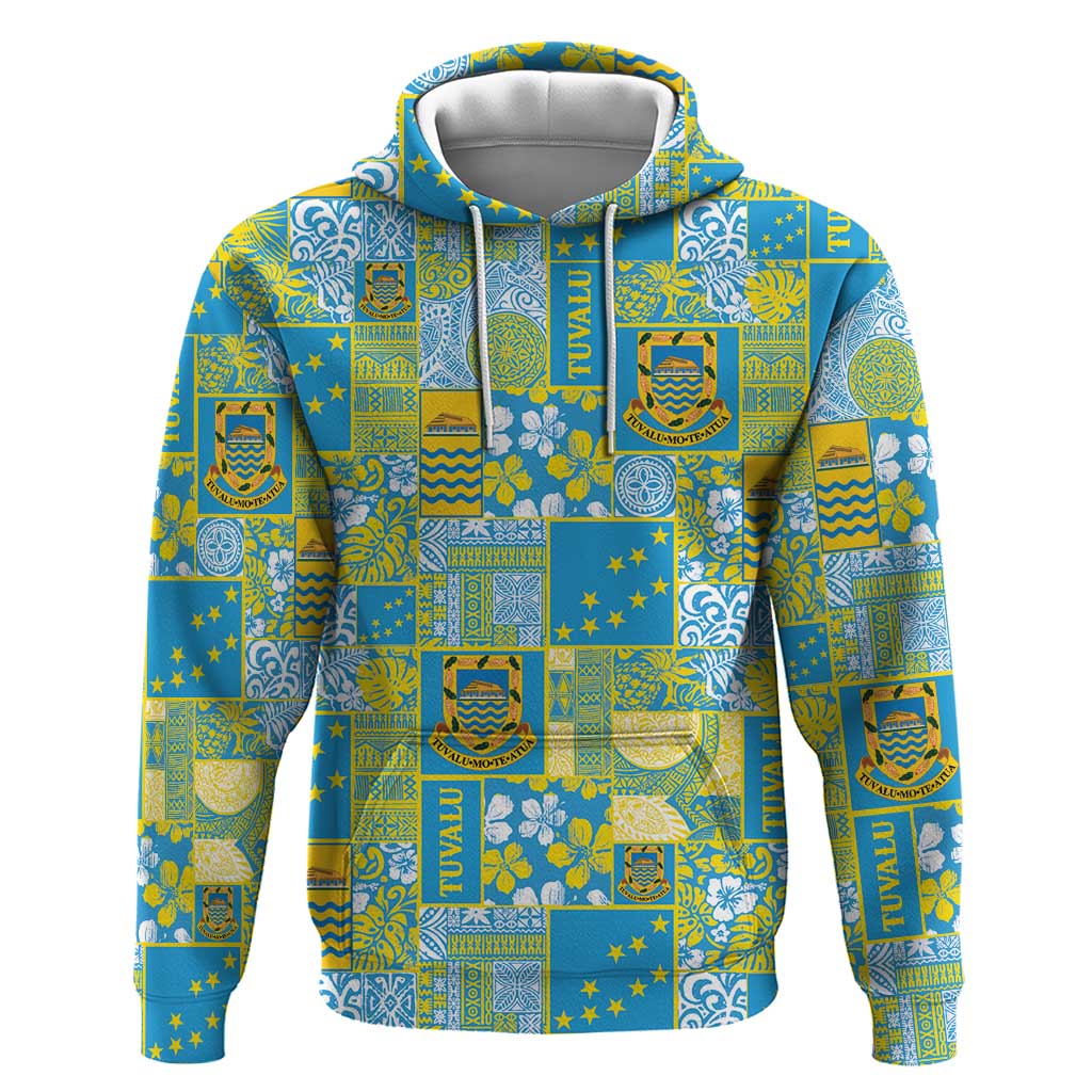 Tuvalu Manuia te Kilisimasi Hoodie Pacific Patchwork Xmas Vibes LT9 Pullover Hoodie Green - Polynesian Pride