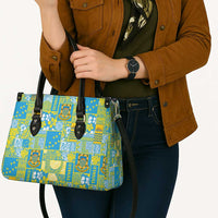 Tuvalu Manuia te Kilisimasi Leather Bag Pacific Patchwork Xmas Vibes LT9 - Polynesian Pride