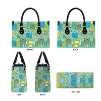 Tuvalu Manuia te Kilisimasi Leather Bag Pacific Patchwork Xmas Vibes LT9 - Polynesian Pride