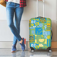 Tuvalu Manuia te Kilisimasi Luggage Cover Pacific Patchwork Xmas Vibes LT9 - Polynesian Pride