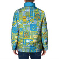 Tuvalu Manuia te Kilisimasi Padded Jacket Pacific Patchwork Xmas Vibes LT9 - Polynesian Pride