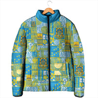 Tuvalu Manuia te Kilisimasi Padded Jacket Pacific Patchwork Xmas Vibes LT9 - Polynesian Pride