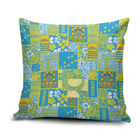 Tuvalu Manuia te Kilisimasi Pillow Cover Pacific Patchwork Xmas Vibes LT9 Green - Polynesian Pride