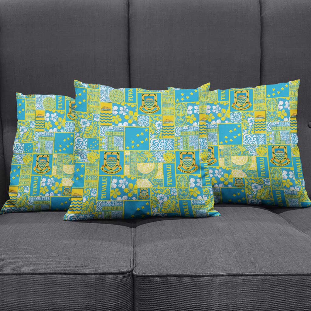 Tuvalu Manuia te Kilisimasi Pillow Cover Pacific Patchwork Xmas Vibes LT9 - Polynesian Pride