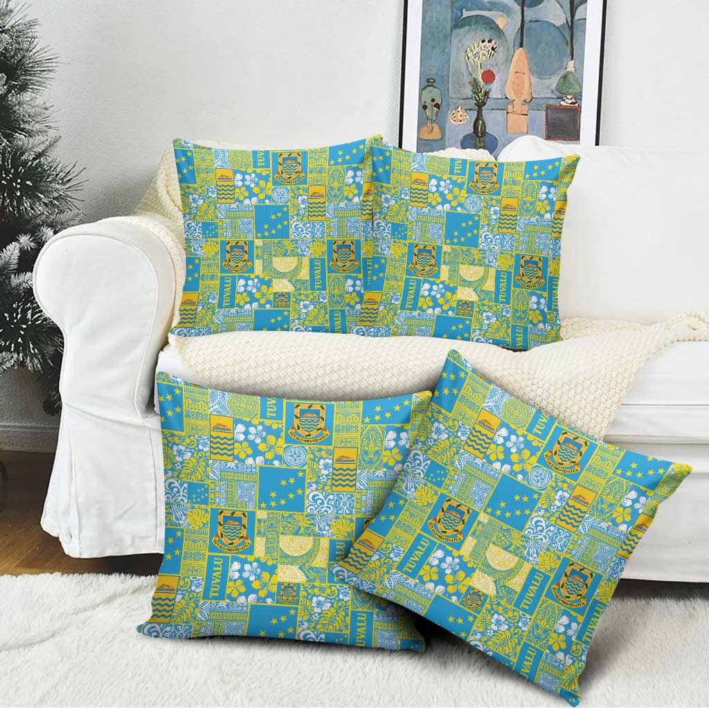 Tuvalu Manuia te Kilisimasi Pillow Cover Pacific Patchwork Xmas Vibes LT9 - Polynesian Pride