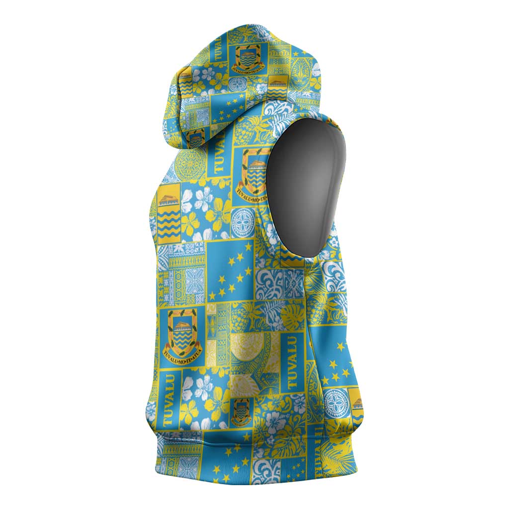 Tuvalu Manuia te Kilisimasi Sleeveless Hoodie Pacific Patchwork Xmas Vibes LT9 - Polynesian Pride