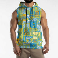 Tuvalu Manuia te Kilisimasi Sleeveless Hoodie Pacific Patchwork Xmas Vibes LT9 - Polynesian Pride