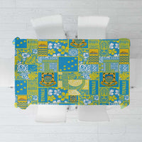 Tuvalu Manuia te Kilisimasi Tablecloth Pacific Patchwork Xmas Vibes LT9 Green - Polynesian Pride