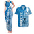 Yap Day 1 March Couples Matching Tank Maxi Dress and Hawaiian Shirt Micronesia Yapese Warrior LT9 Blue - Polynesian Pride