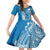 Yap Day 1 March Kid Short Sleeve Dress Micronesia Yapese Warrior LT9 KID Blue - Polynesian Pride