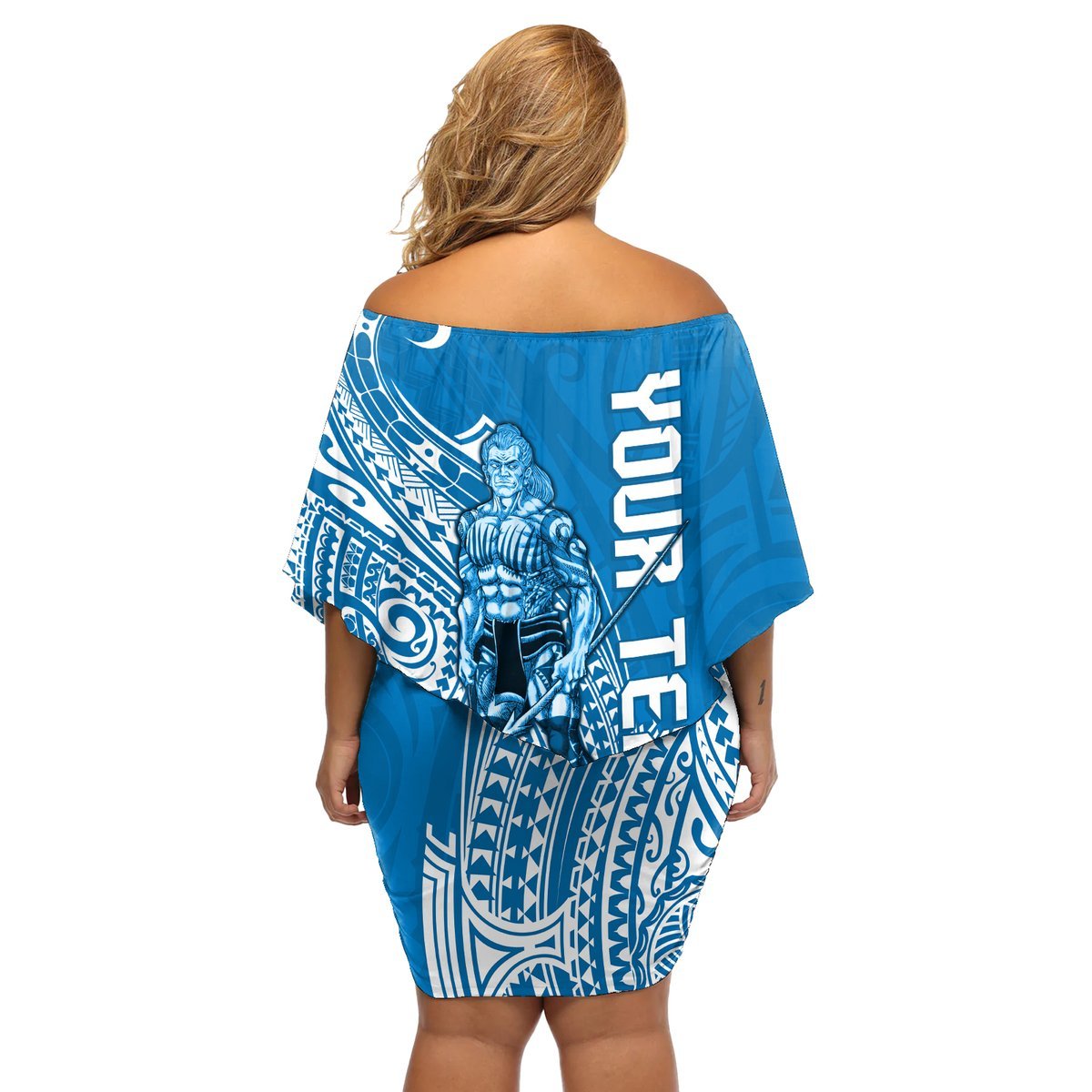 Yap Day 1 March Off Shoulder Short Dress Micronesia Yapese Warrior LT9 - Polynesian Pride