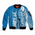 Yap Day 1 March Sleeve Zip Bomber Jacket Micronesia Yapese Warrior LT9 Unisex Blue - Polynesian Pride