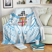 Fiji Football Custom Blanket Bula Boys Go Champions LT9 Blue - Polynesian Pride