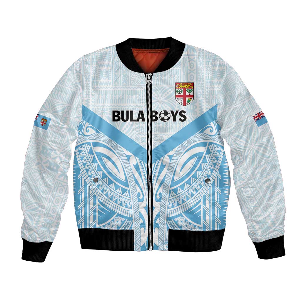 Fiji Football Custom Bomber Jacket Bula Boys Go Champions LT9 Unisex Blue - Polynesian Pride