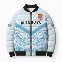 Fiji Football Custom Bomber Puffer Jacket Bula Boys Go Champions LT9 Unisex Blue - Polynesian Pride