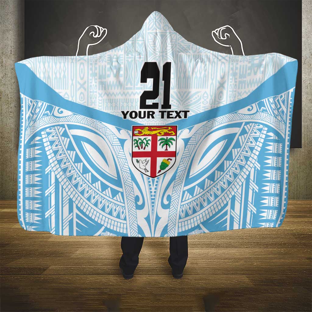 Fiji Football Custom Hooded Blanket Bula Boys Go Champions LT9 - Polynesian Pride