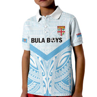 Fiji Football Custom Kid Polo Shirt Bula Boys Go Champions LT9 Kid Blue - Polynesian Pride